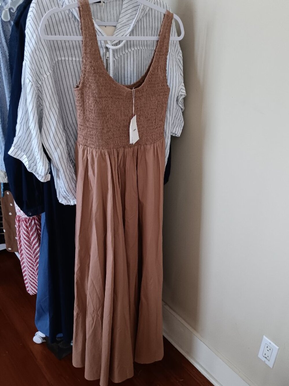 NWT XIRENA Florence Ballet Style Cotton Midi Dress in Cappuccino Size XS